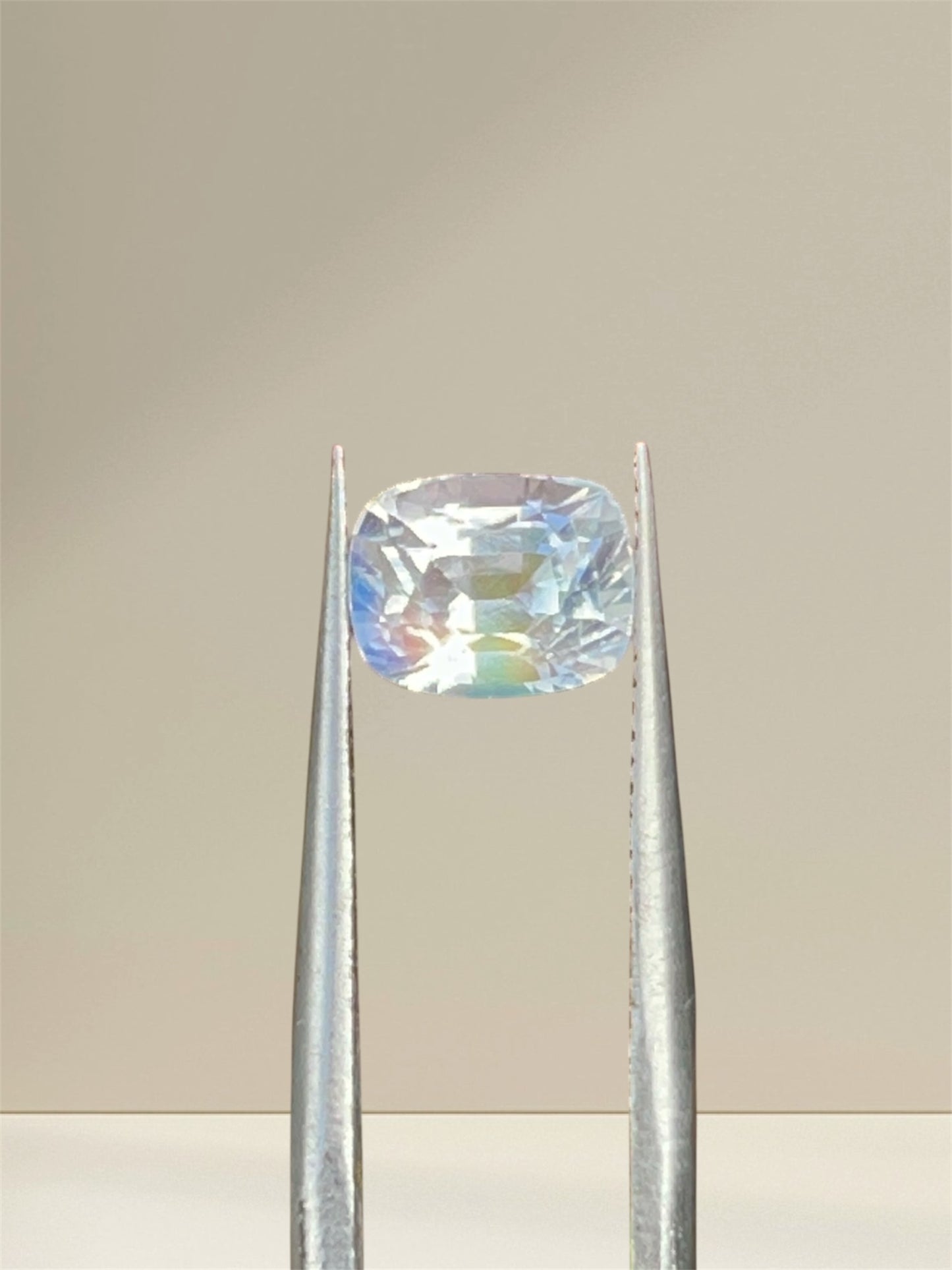 Natural Rainbow Moonstone 1.88ct Certified Loose Gemstone – Cushion Cut