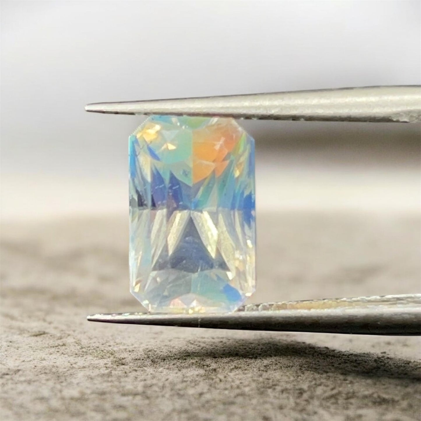2.94 Ct Natural Rainbow Moonstone – Octagonal Mixed Cut | Iridescent Play of Colour | Certified Gemstone