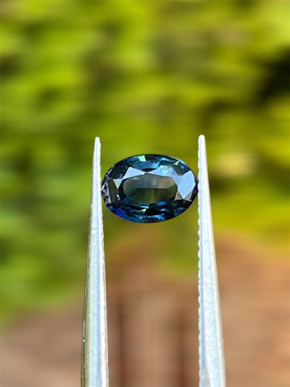 Natural Green Sapphire 1.17ct (No Heat) AGL Certified Oval Cut Bluish Green Gemstone