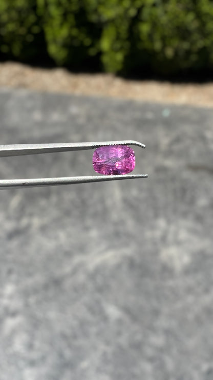 Natural Pink Sapphire | 2.24ct | Cushion Cut | Pinkish Purple Colour | Certificate of Authenticity provided