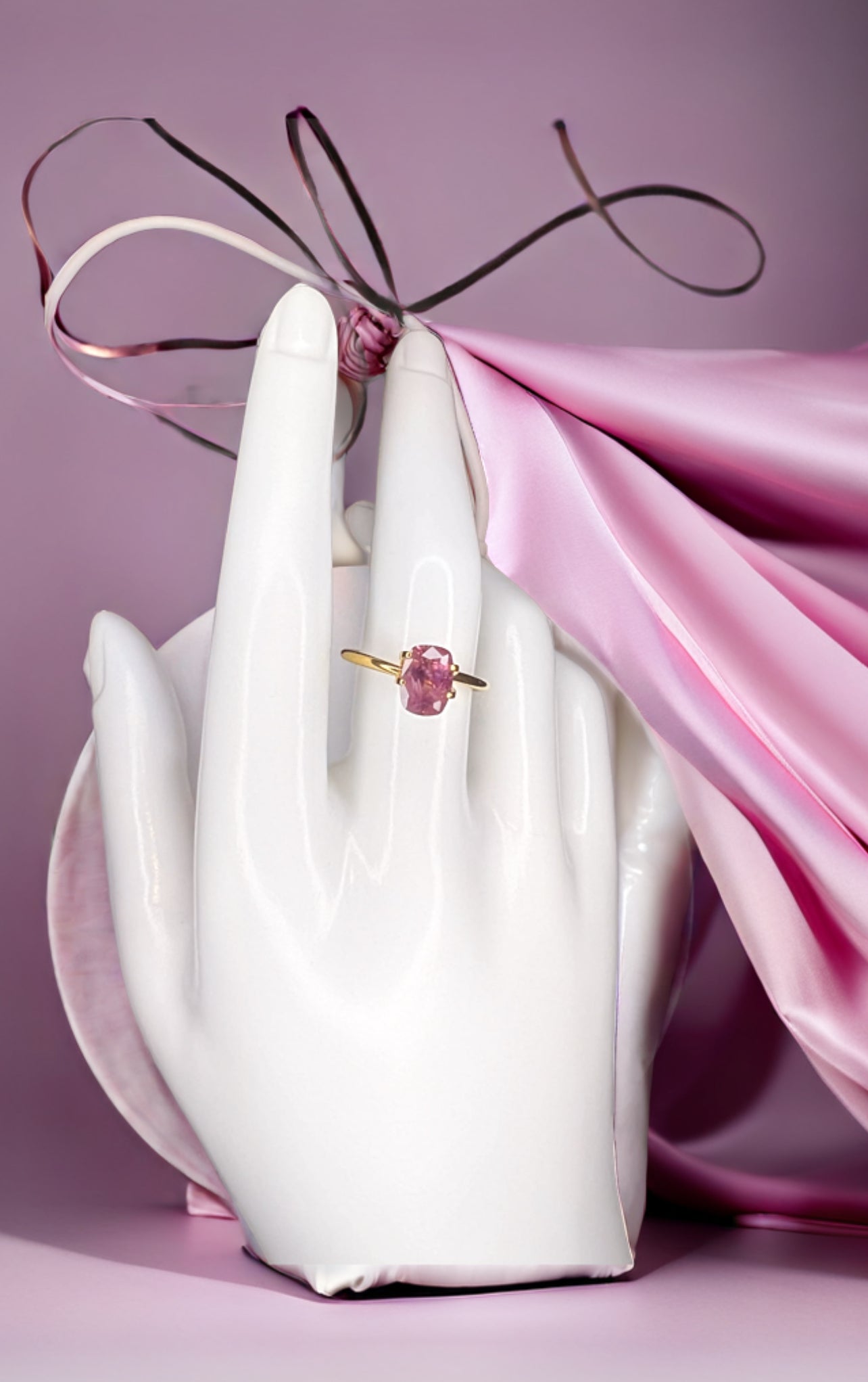 Natural Pink Sapphire | 2.24ct | Cushion Cut | Pinkish Purple Colour | Certificate of Authenticity provided