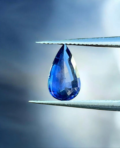Natural Royal Blue Sapphire 2.01 ct Pear Cut | No Heat | Sri Lanka Certified