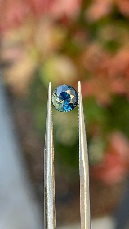 Green Sapphire 1.16 CT – Round Mixed Cut | Bluish Green | Certified Natural Corundum