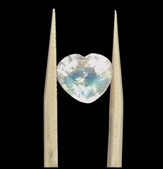 Natural Rainbow Moonstone | 1.99 carat | Colorless | Shape - Heart Brilliant Mixed | Dimension - 7.42x8.54x5.89 mm | GIA alumni certificate provided