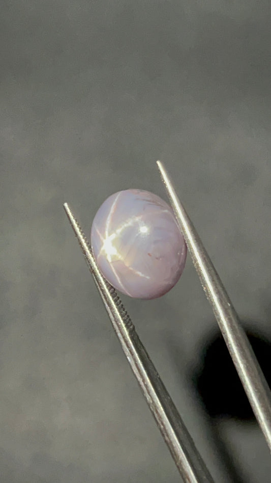 Natural Star Sapphire | 6.23 ct | Colour: Gray | Shape: Oval | Cut: Cabochon | GIA alumni certificate