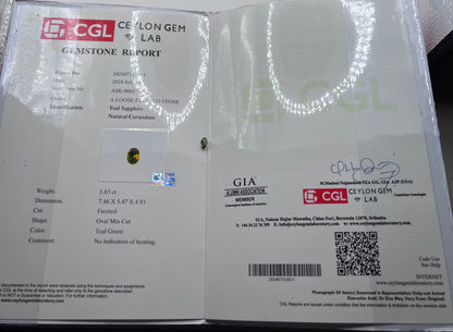 Natural Teal Sapphire | 1.65ct | Oval Mixed Cut | GIA Alumni Certificate Provided