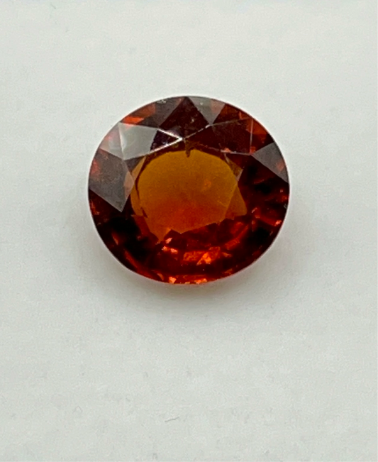 Natural Grossular Garnet (Hessonite)| 8.00 ct | Round Brilliant Mixed | GIA Alumni Lab  Report Provided