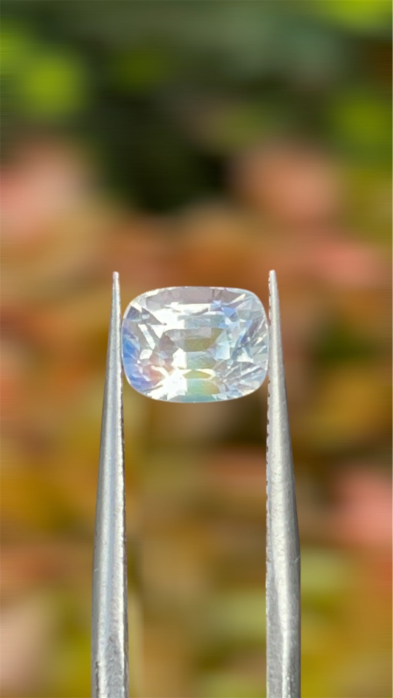 Natural Rainbow Moonstone 1.88ct Certified Loose Gemstone – Cushion Cut