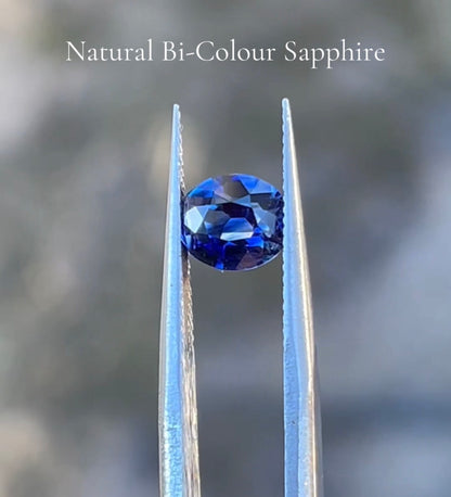 2.02 Carat Bi-Color Blue/Purple Sapphire – Natural Corundum – Certified