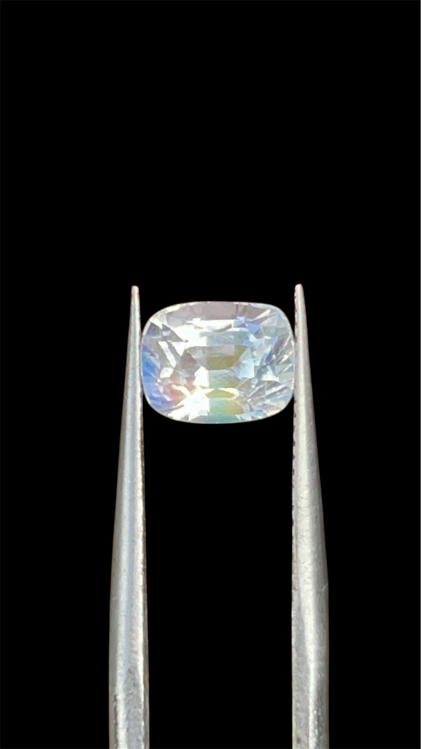 Natural Rainbow Moonstone 1.88ct Certified Loose Gemstone – Cushion Cut