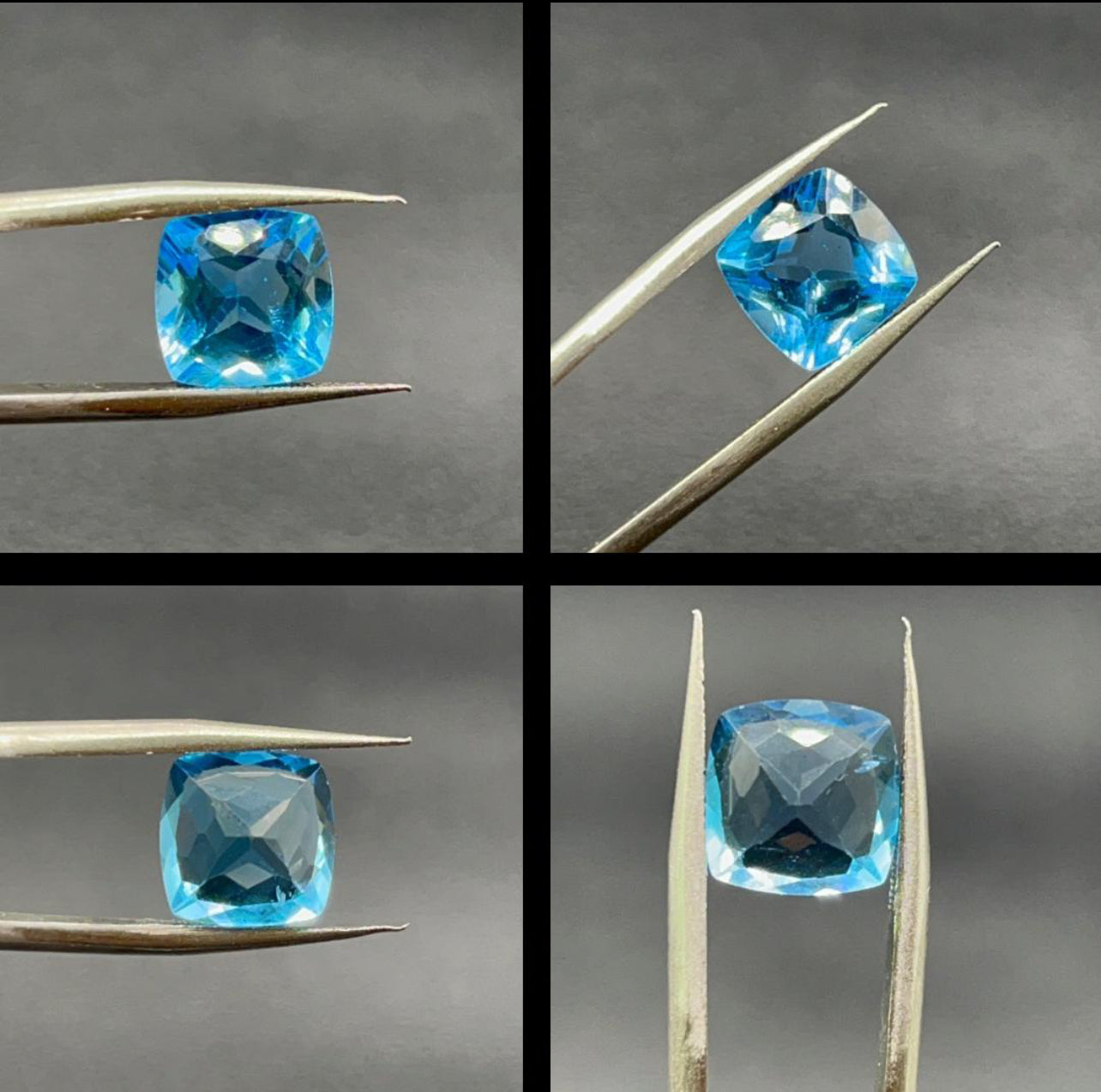 Natural Topaz | 5.57 ct | Cushion shape | Swiss Blue Colour | December Birthstone | GIA Alumni lab report provided