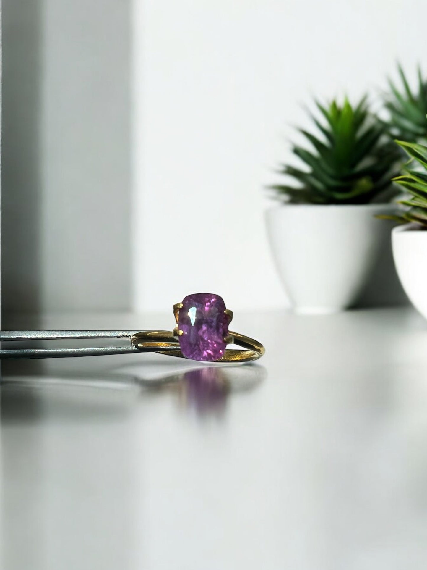 Natural Pink Sapphire | 2.24ct | Cushion Cut | Pinkish Purple Colour | Certificate of Authenticity provided