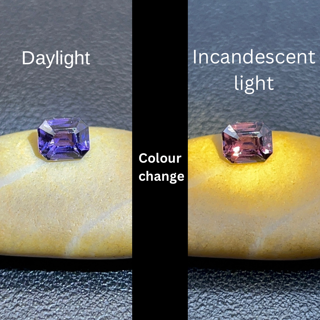 Natural Colour Changing Spinel | 1.31 ct | Octagon Step cut | GIA Alumni lab report provided