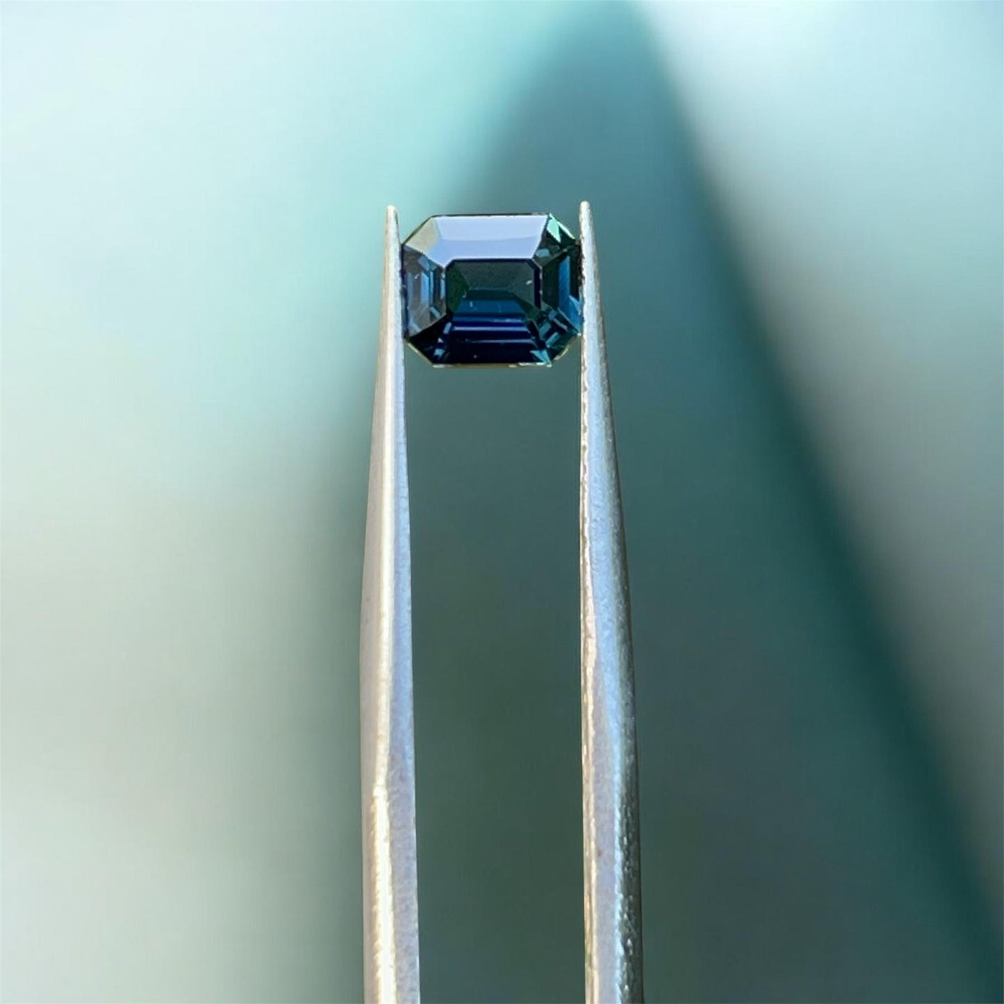 1.12ct Natural Green Sapphire (AGL Certified) Bluish Green Emerald Cut