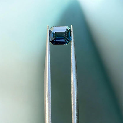 1.12ct Natural Green Sapphire (AGL Certified) Bluish Green Emerald Cut