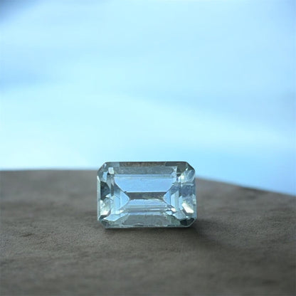 2.60 Ct Natural Aquamarine – Blue Octagon Step Cut (Certified) 9.89 x 6.67 mm