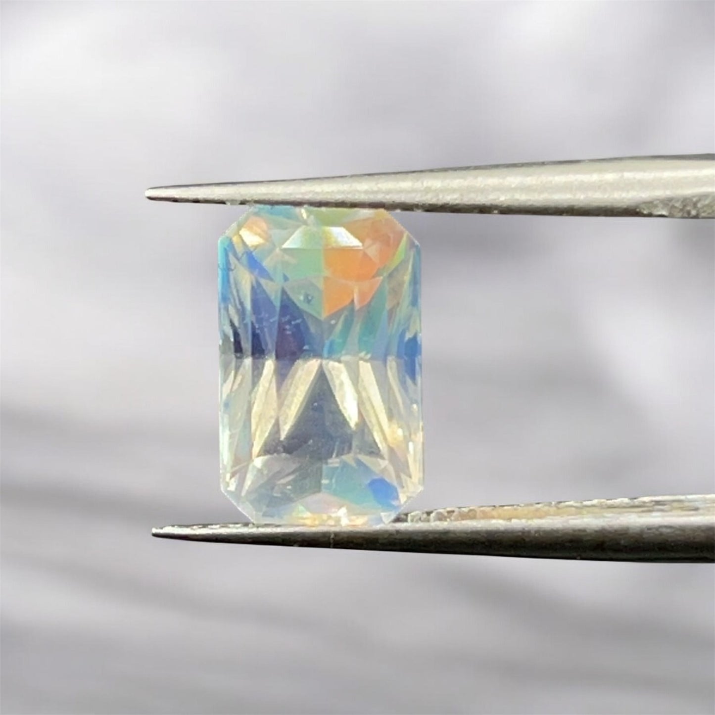 2.94 Ct Natural Rainbow Moonstone – Octagonal Mixed Cut | Iridescent Play of Colour | Certified Gemstone