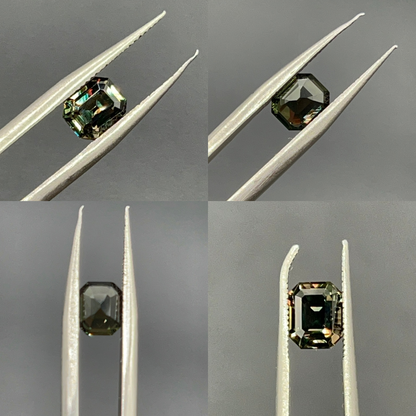 Natural Colour Changing Sapphire | 1.24ct | Octagonal Step Cut | Change from Green to Brown | GIA alumni lab report provided