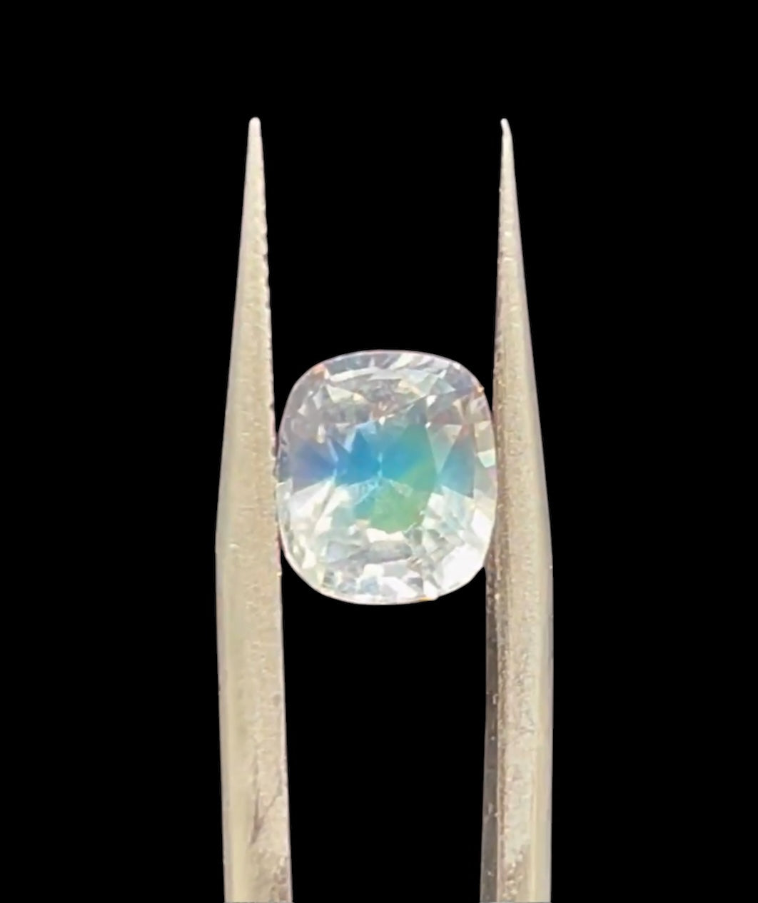 Natural Rainbow Moonstone | 3.13 ct | Cushion Brilliant Mixed | Colourless | GIA Alumni Lab Card Provided