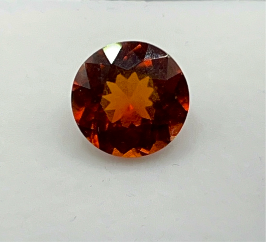 Natural Hessonite Garnet | 8.15 ct | Round Brilliant mixed cut | GIA Alumni Lab report included