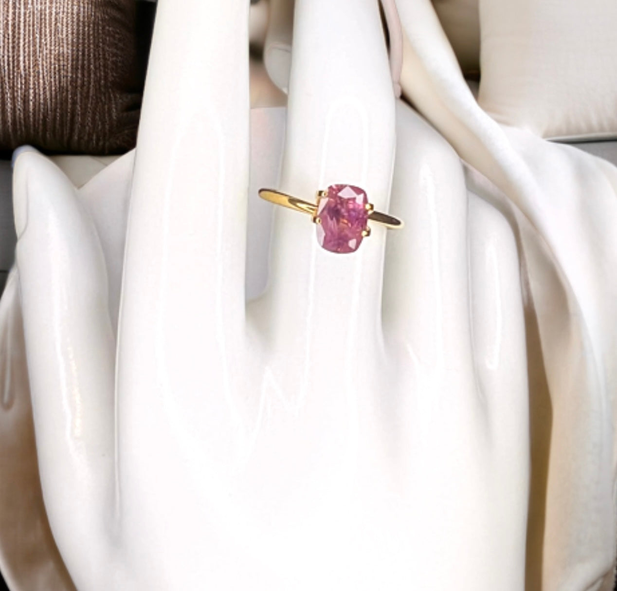 Natural Pink Sapphire | 2.24ct | Cushion Cut | Pinkish Purple Colour | Certificate of Authenticity provided