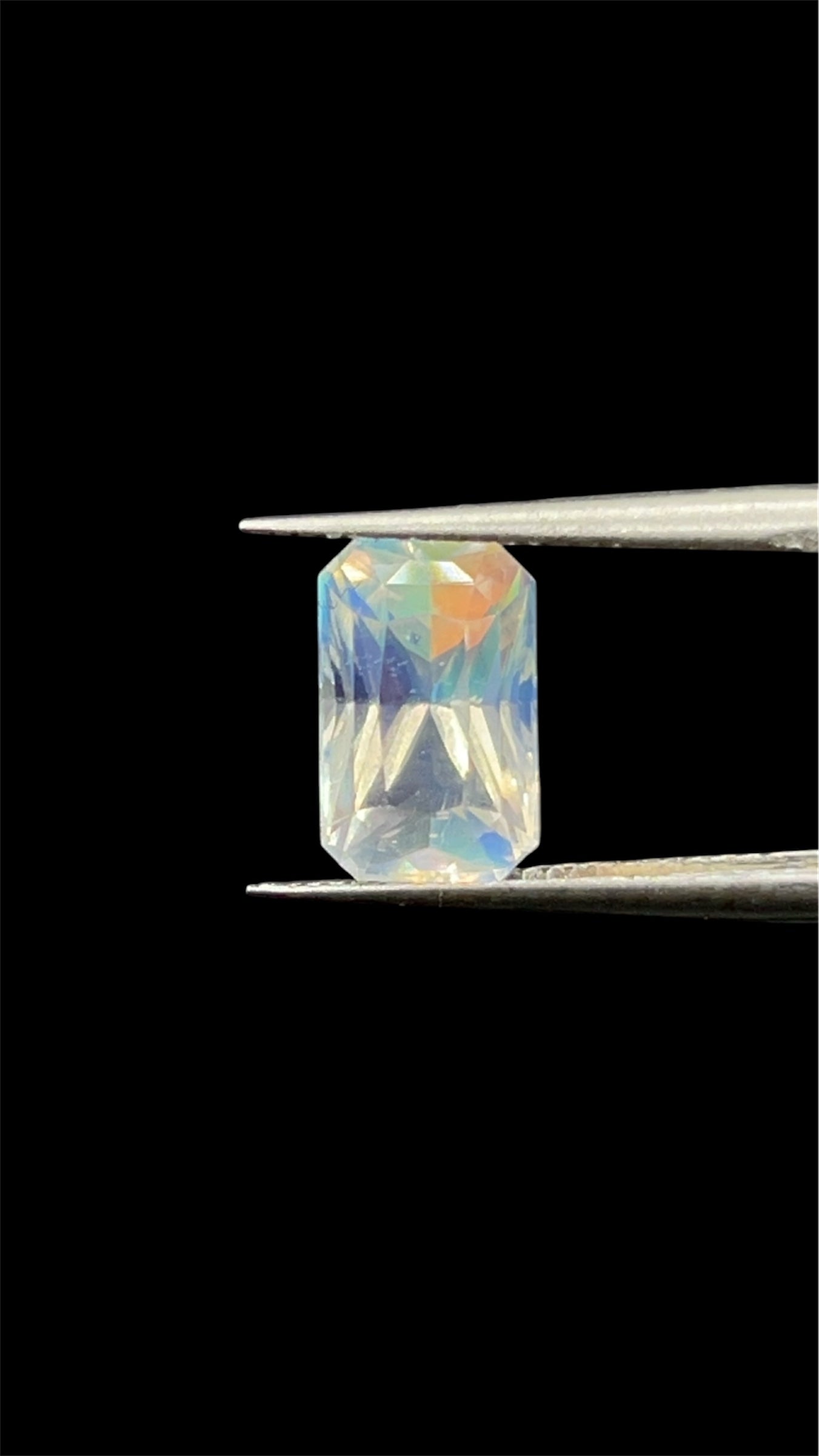2.94 Ct Natural Rainbow Moonstone – Octagonal Mixed Cut | Iridescent Play of Colour | Certified Gemstone