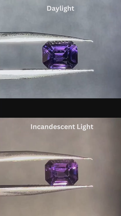 Natural Colour Changing Spinel | 1.31 ct | Octagon Step cut | GIA Alumni lab report provided