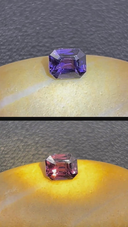 Natural Colour Changing Spinel | 1.31 ct | Octagon Step cut | GIA Alumni lab report provided
