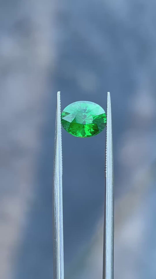 Natural Tsavorite | 1.43 ct | Vivid Green | Oval shape | Certified by GIA alumni member