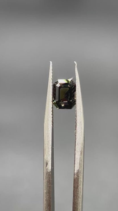 Natural Colour Changing Sapphire | 1.24ct | Octagonal Step Cut | Change from Green to Brown | GIA alumni lab report provided
