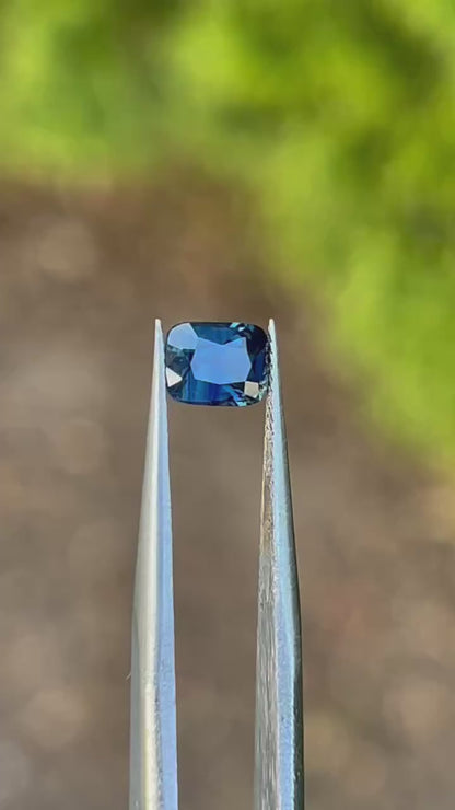1.07ct Natural Teal Sapphire (Unheated) – Cushion Cut Blue-Green | AGL Certified Loose Gemstone
