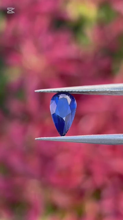 Natural Royal Blue Sapphire 2.01 ct Pear Cut | No Heat | Sri Lanka Certified
