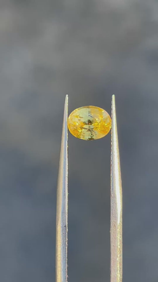 Natural Unheated Yellow Sapphire 1.78ct Oval Cut | Certified Loose Gemstone | Pukhraj