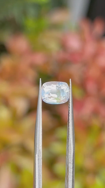 Natural Rainbow Moonstone 1.88ct Certified Loose Gemstone – Cushion Cut