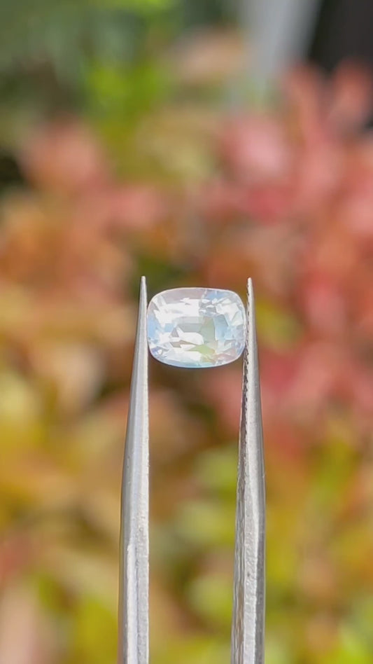 Natural Rainbow Moonstone 1.88ct Certified Loose Gemstone – Cushion Cut