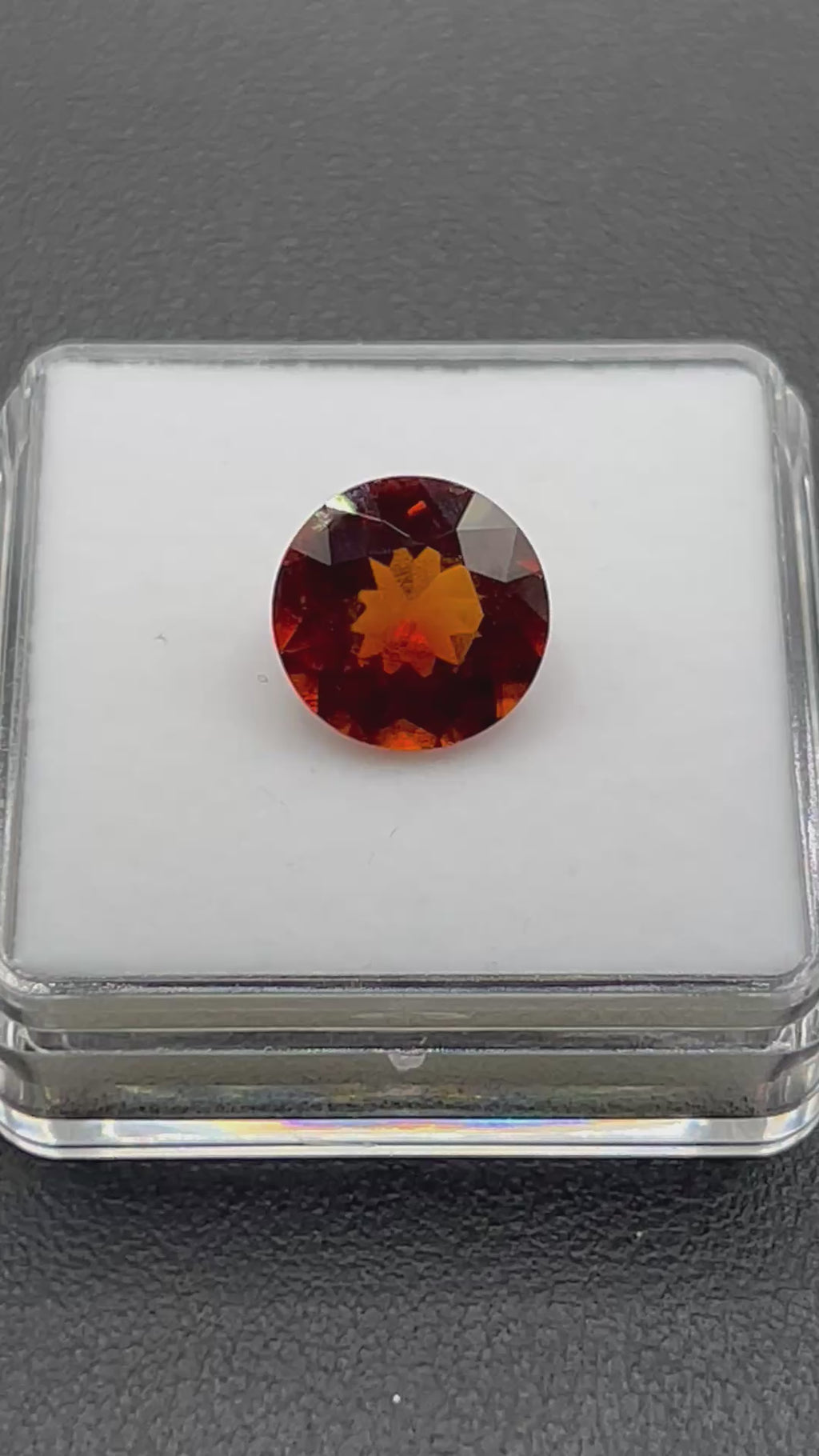 Natural Hessonite Garnet | 8.15 ct | Round Brilliant mixed cut | GIA Alumni Lab report included