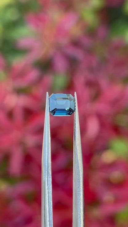 1.12ct Natural Green Sapphire (AGL Certified) Bluish Green Emerald Cut