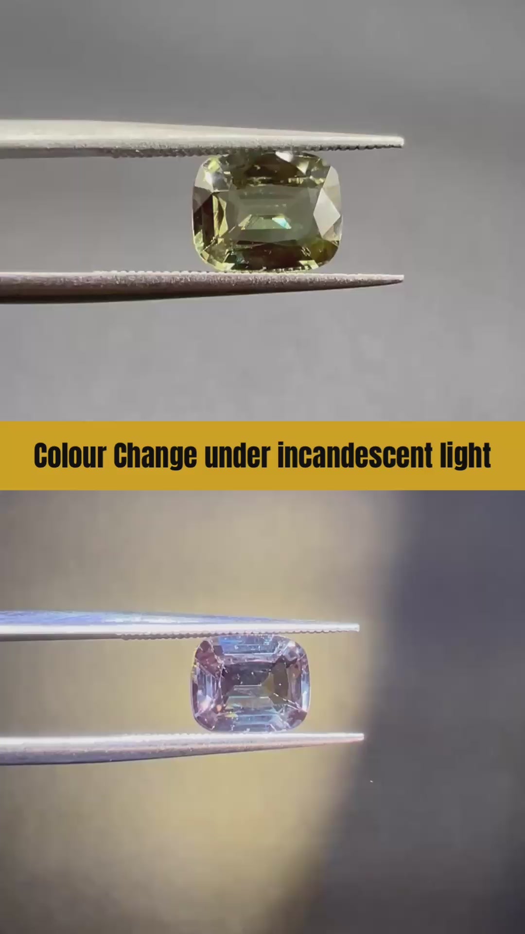 Natural Alexandrite | 1.11ct | Good Colour change from green to purple under incandescent light | Rectangular cushion cut | Certificate from GIA alumni member