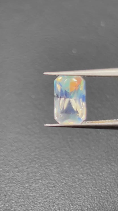 2.94 Ct Natural Rainbow Moonstone – Octagonal Mixed Cut | Iridescent Play of Colour | Certified Gemstone