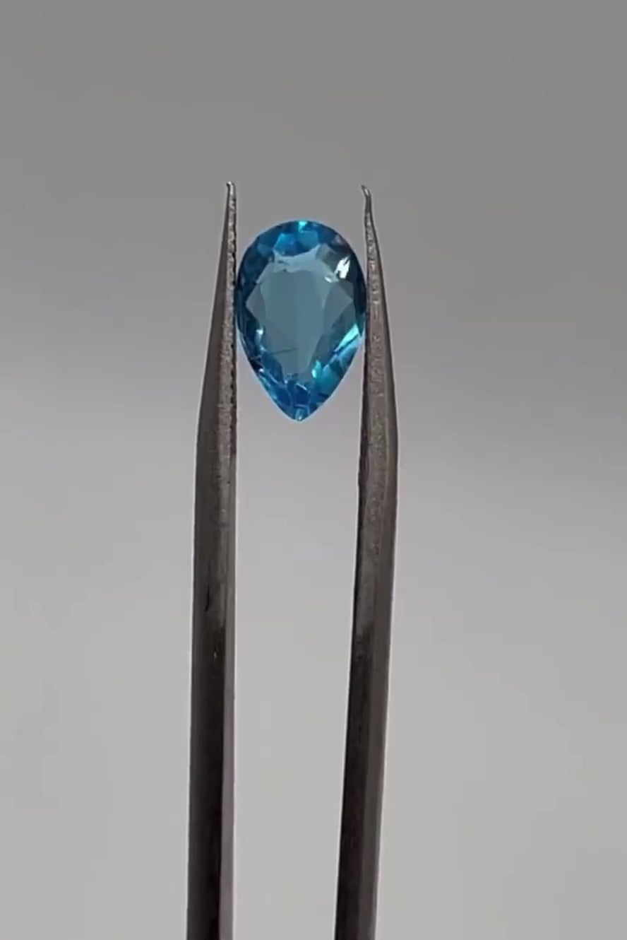 Natural Topaz | Swiss Blue Colour | 2.25ct | Pear Shaped | December birthstone  | Gift for Her | Anniversary gift | GIA Alumni report
