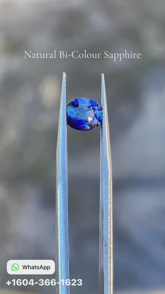 2.02 Carat Bi-Color Blue/Purple Sapphire – Natural Corundum – Certified